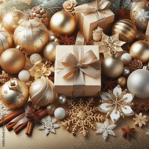 Christmas composition for decorating stylish cards and festive designs