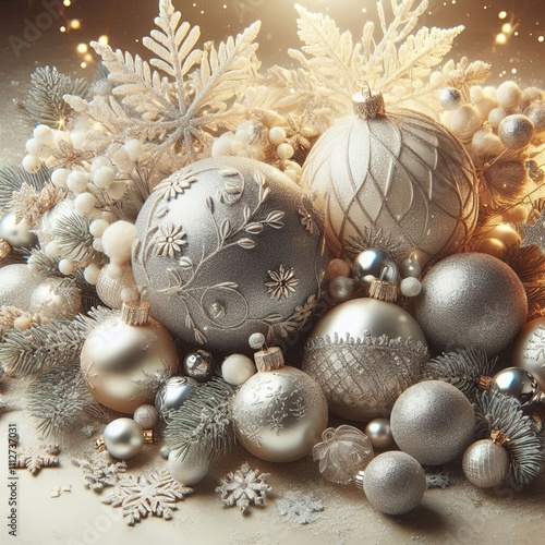 Christmas composition for decorating stylish cards and festive designs