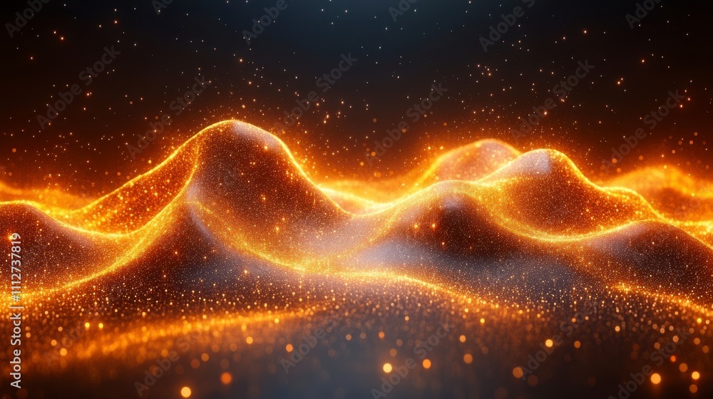 Golden Particle Abstract Landscape: A Stunning Digital Art Creation Golden Particle Abstract Landscape: A Stunning Digital Art Creation