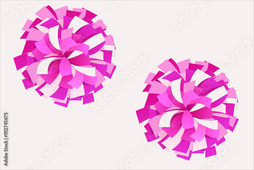 Set of multicolored pom-poms vector.
