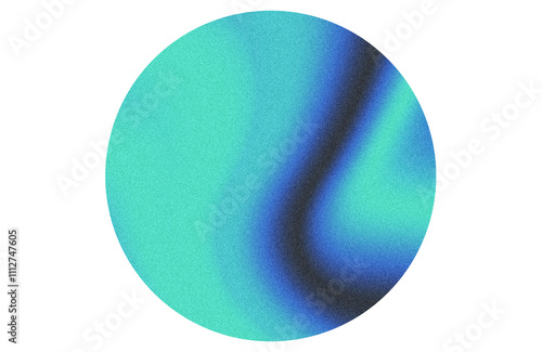 Grainy gradient circle blue and black noise textured gradient circle isolated 