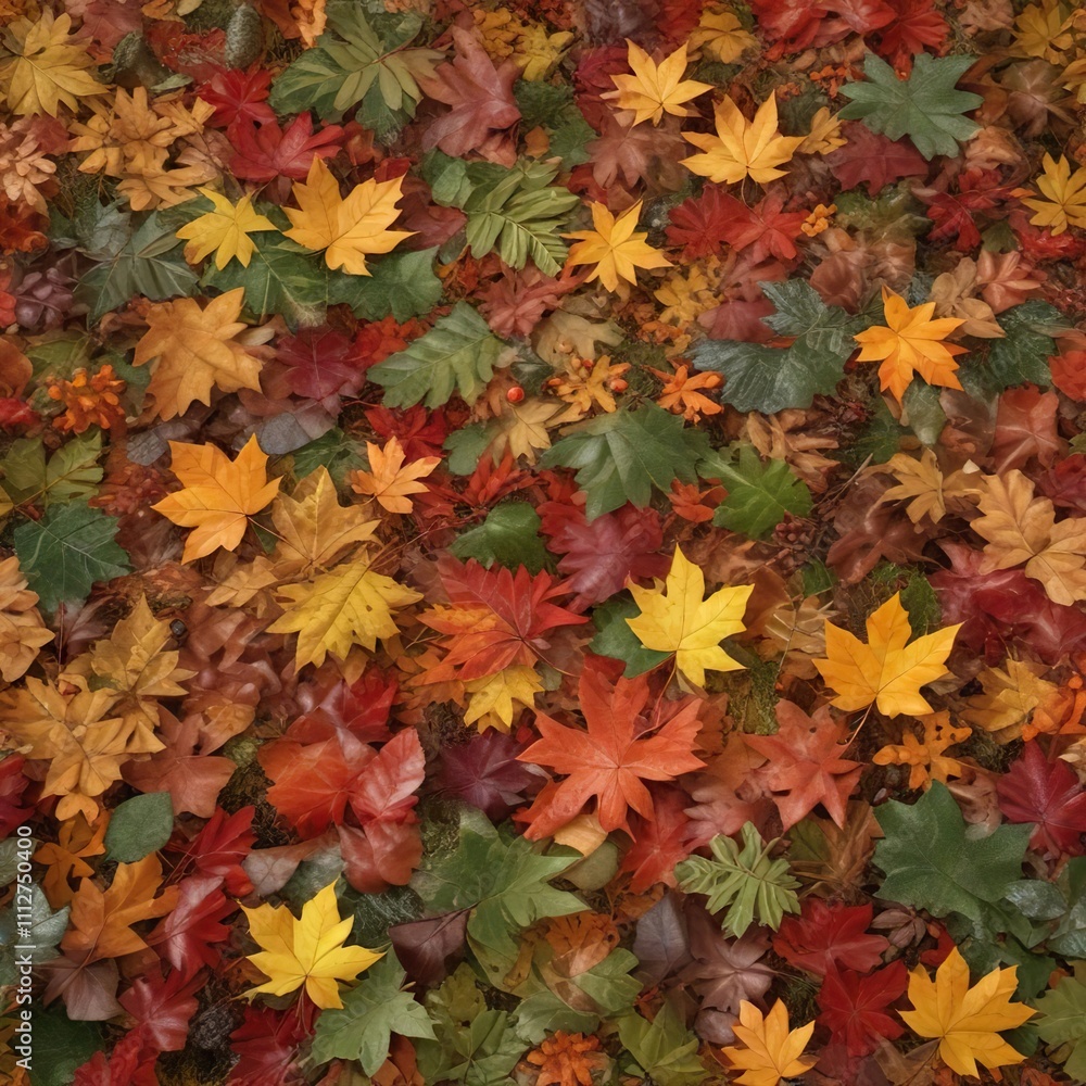 The vibrant colors of autumn leaves create a stunning mosaic on the forest floor as nature's canvas comes alive, forest floor, natural mosaic, fallen branches, earthy tones, woodland scenery The vibrant colors of autumn leaves create a stunning mosaic on the forest floor as nature's canvas comes alive, forest floor, natural mosaic, fallen branches, earthy tones, woodland scenery