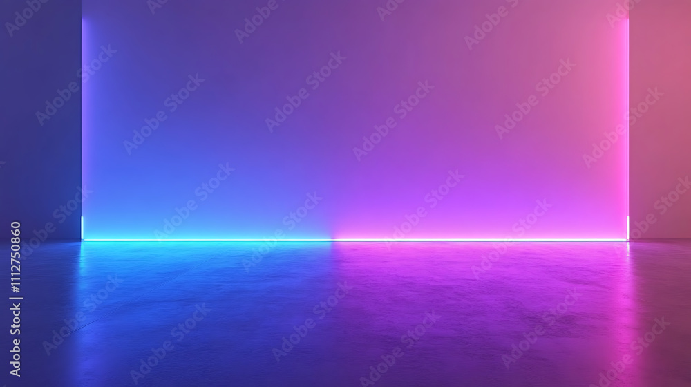 Fototapeta premium Neon Lights Gradient Room Interior Design