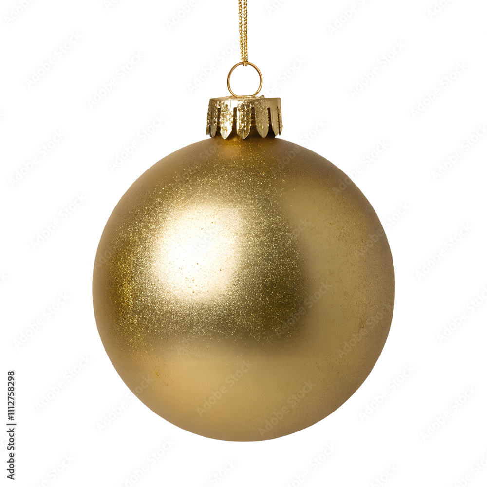 Shiny Gold Christmas Ornament isolate on transparent background cutout, PNG, Cutout Shiny Gold Christmas Ornament isolate on transparent background cutout, PNG, Cutout