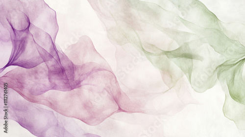 Wallpaper Mural Soft watercolor florals in pastel tones, subtly scattered across a pale grayish-white background, Torontodigital.ca