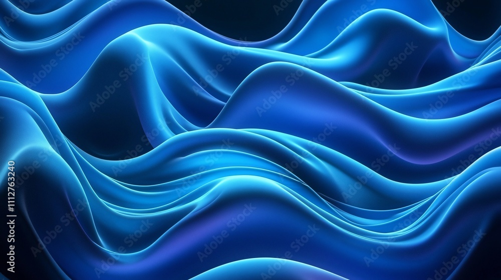 Obraz premium Abstract flowing blue fabric.