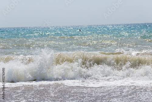 The power of water in a storm at sea