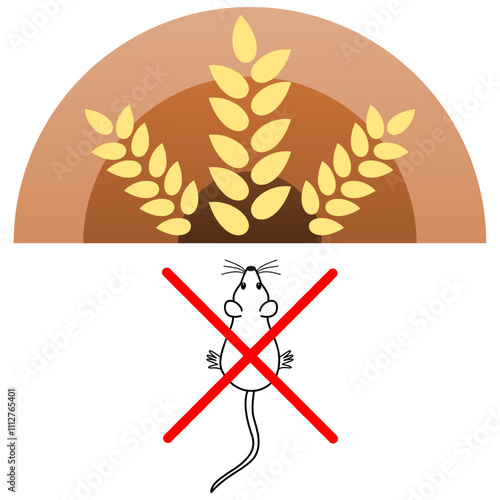 Symbol - prohibition of rodents entering where there is grain