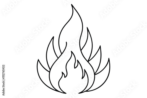 Fire line art vector illustration