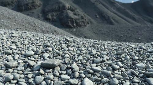 Small stones and pebbles in a mountainous landscape, mountains, terrain photo