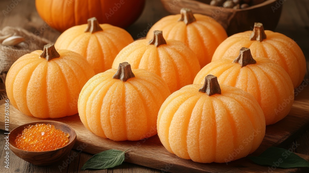 Charming Pumpkin-Shaped Treats, A Delightful Autumnal Feast Charming Pumpkin-Shaped Treats, A Delightful Autumnal Feast
