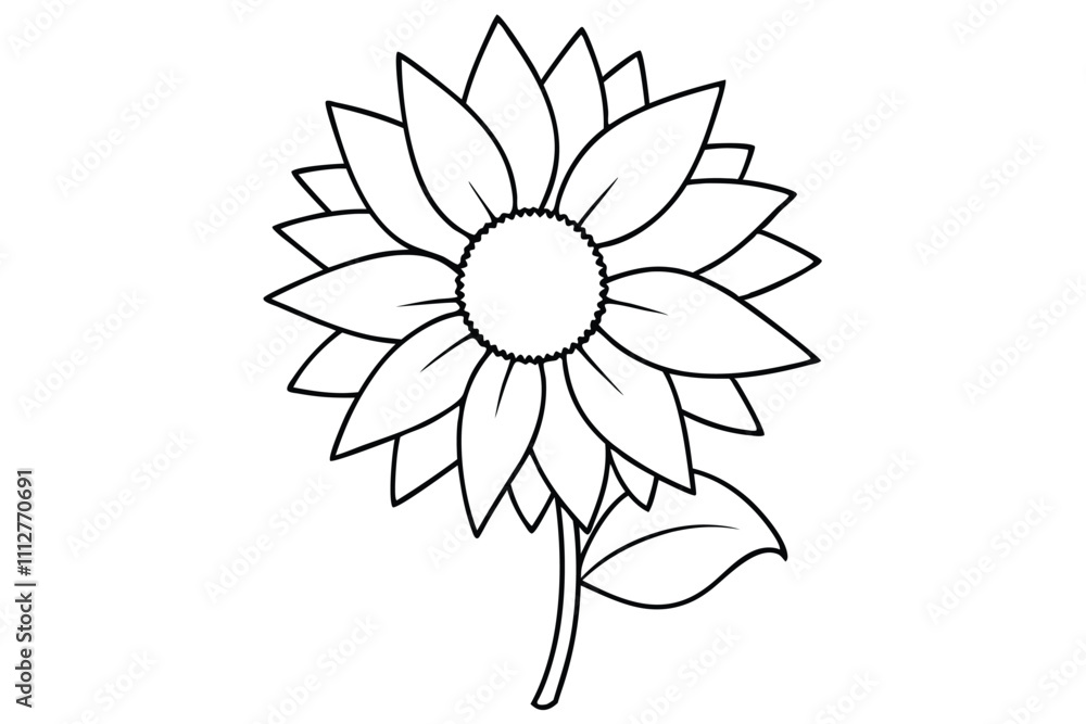 Sunflower line art line art vector illustration Sunflower line art line art vector illustration