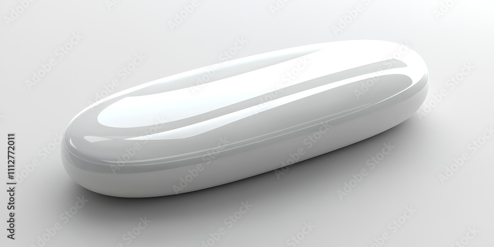 Sleek white capsule design showcasing modern aesthetics and smooth contours suitable for various applications in health and beauty industries
