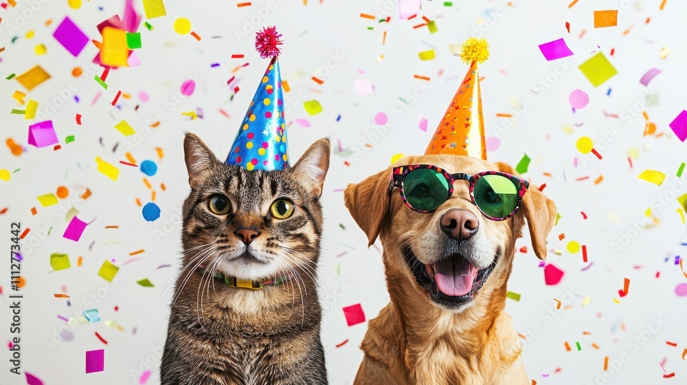 Naklejka premium Festive Pets Welcome 2025 Celebration