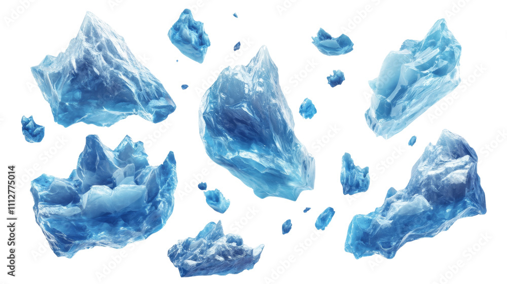 Fototapeta premium Ice cubes transparent background