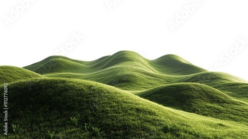 Green Hills Panorama Landscape Isolated on White or Transparent Background

 photo