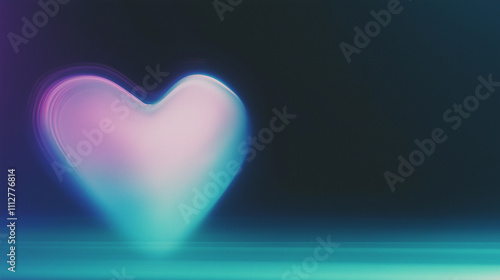 Glowing neon heart pulsating with love and affection