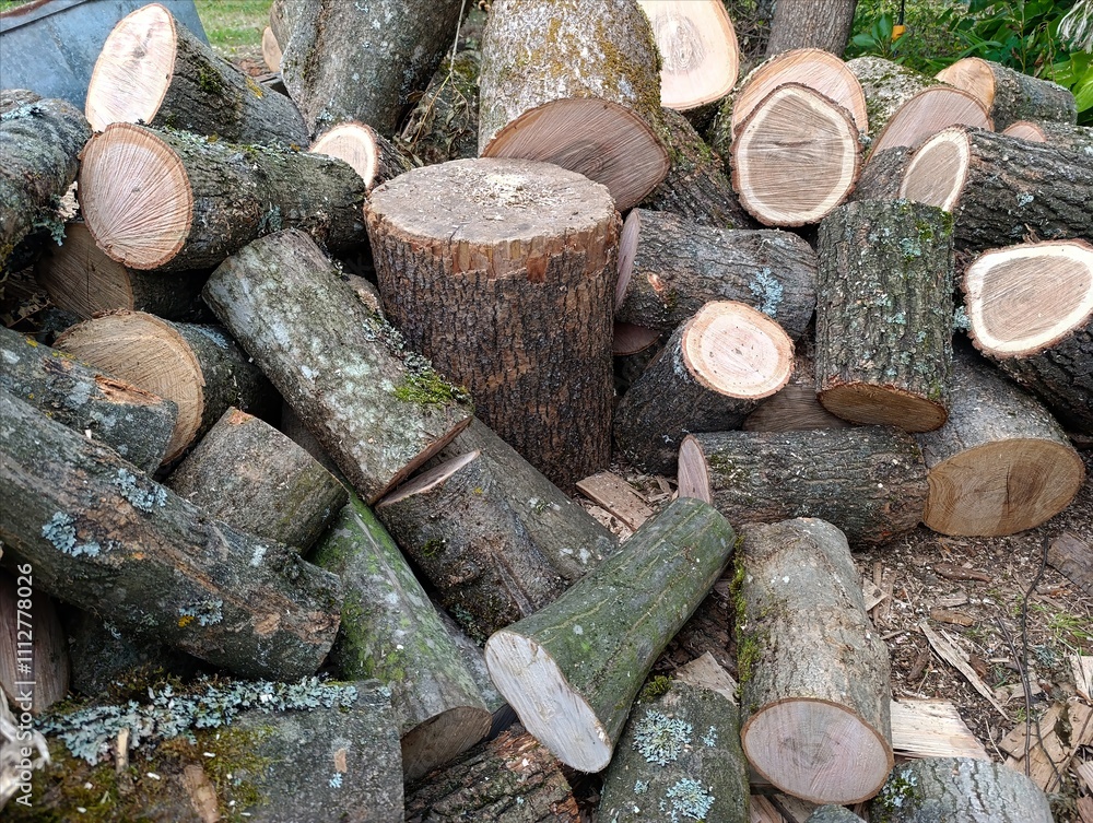 A pile of wood that is sitting on the ground A pile of wood that is sitting on the ground