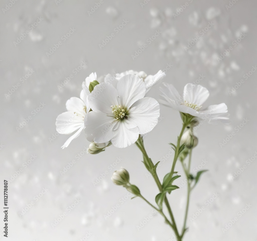 Isolated gypsophila bloom on white background, flower solo, isolated gypsophila bloom Isolated gypsophila bloom on white background, flower solo, isolated gypsophila bloom