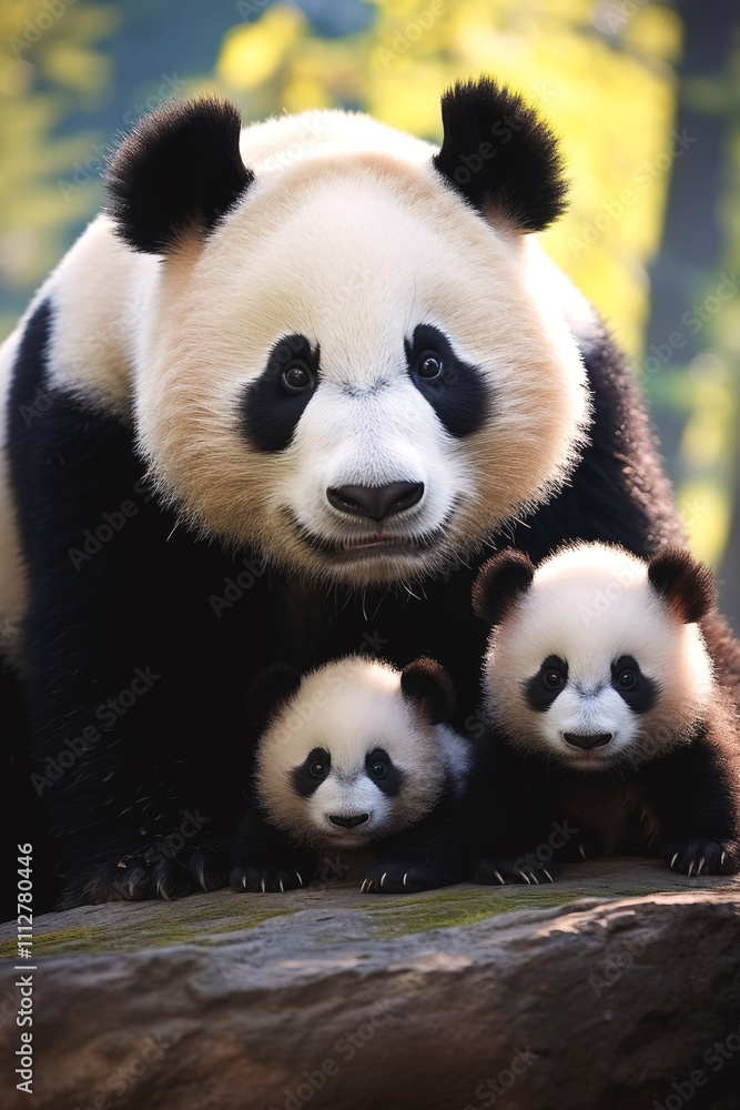 Fototapeta premium Panda in the forest Generative AI
