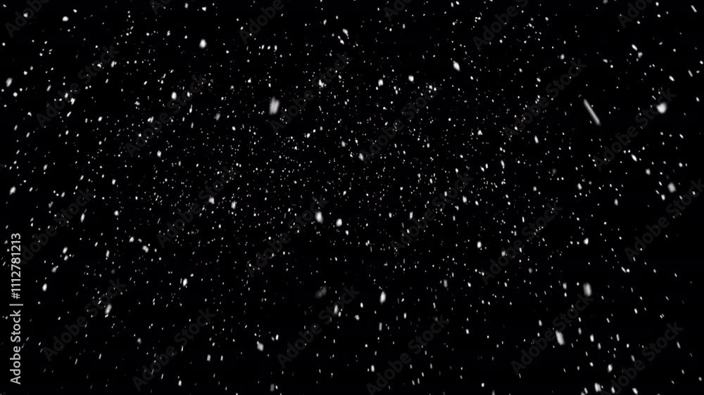 Falling fine snow on a black background Falling fine snow on a black background