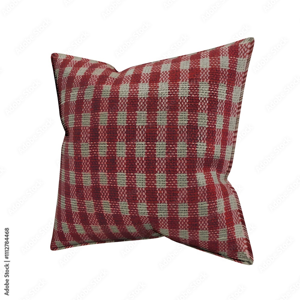 red square pattern pillow on a white background red square pattern pillow on a white background