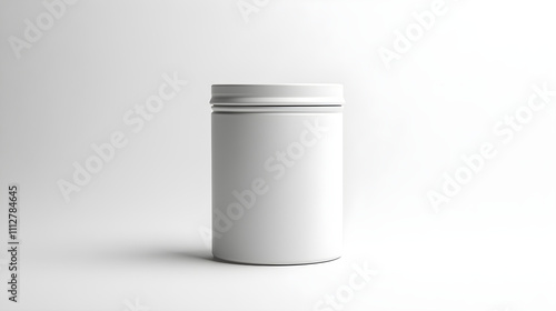 Wallpaper Mural Elegant Matte White Metal Tea Canister on a Minimalist White Background Torontodigital.ca