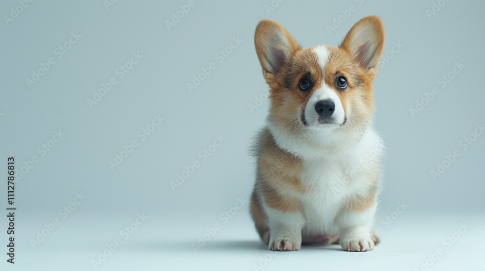 Beautiful cute Corgi dog on a bright background Beautiful cute Corgi dog on a bright background