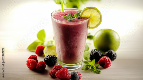 Refreshing Glass of Fresh Smoothie A Healthy and Delicious Drink