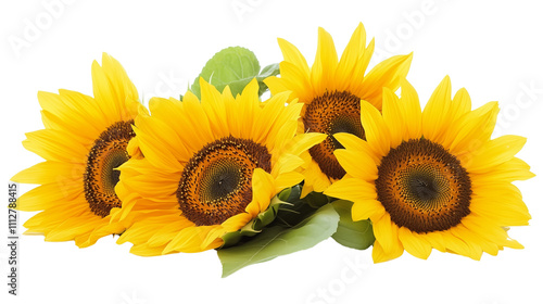  A  Beautiful sunflower isolated   on Transparent PNG format Background.