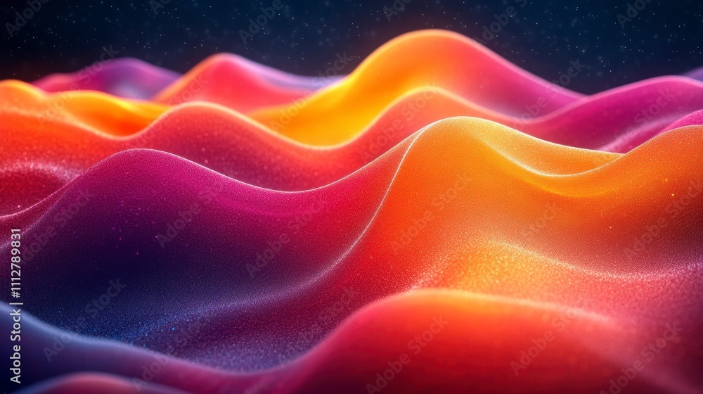 Obraz premium Abstract Colorful Digital Art with Fluid Wave Patterns