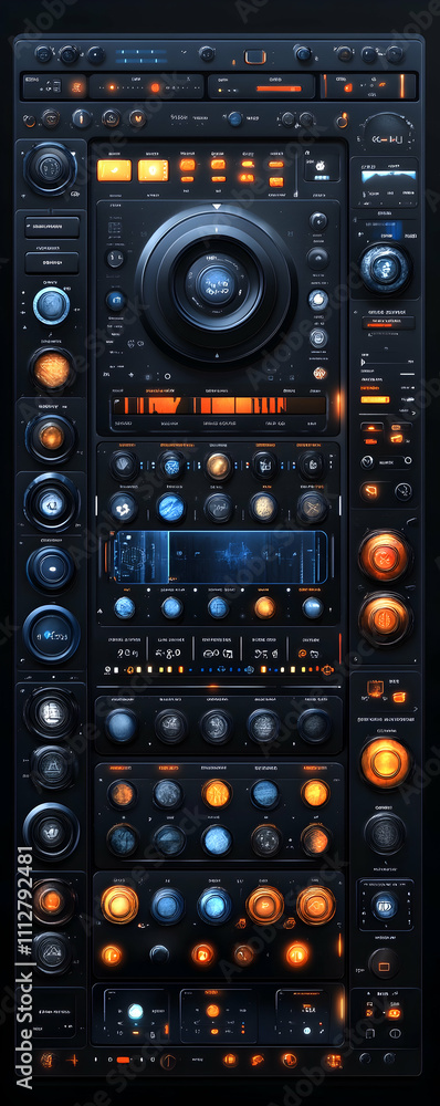 Fototapeta premium Futuristic digital audio workstation interface.