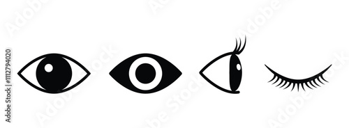 eye icon set. eyesight symbol. Retina scan eye icons. Simple eyes collection.
