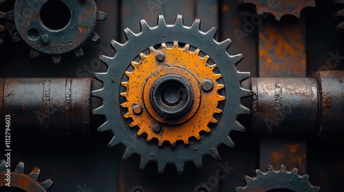 gears are black with a dark wallpaper a close up of a gearbox featuring a unique color feature industrial mechanical background featuring planetary gea