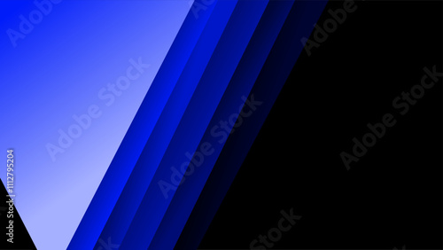Inverted blue triangle layers of over dark black gradient background