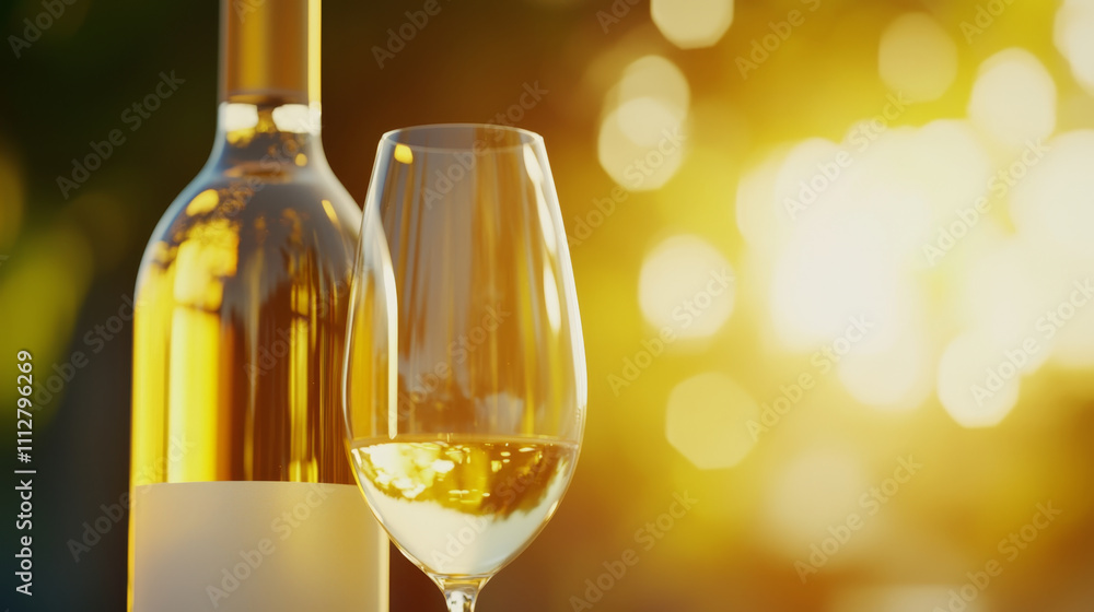 close up of wine bottle and glass, capturing warm, inviting atmosphere close up of wine bottle and glass, capturing warm, inviting atmosphere