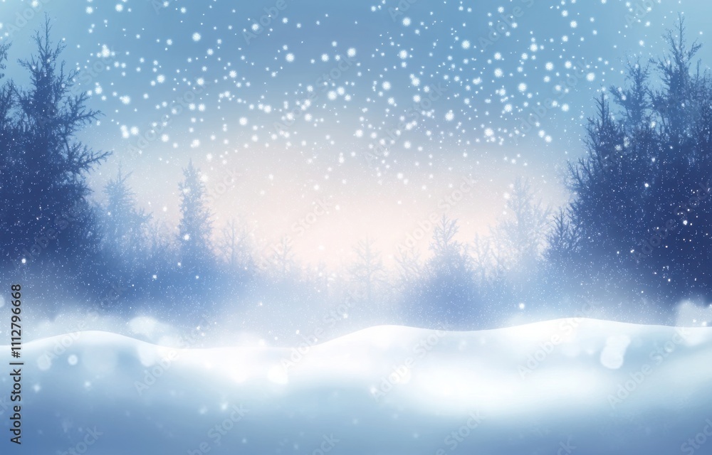 Winter background .Merry Christmas and happy New Year greeting card with copy-space. Christmas landscape with snow and fir tree Winter background .Merry Christmas and happy New Year greeting card with copy-space. Christmas landscape with snow and fir tree
