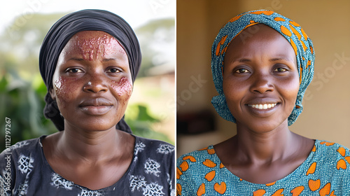 Before & After Woman's Skin Healing Journey - Hope and Recovery photo