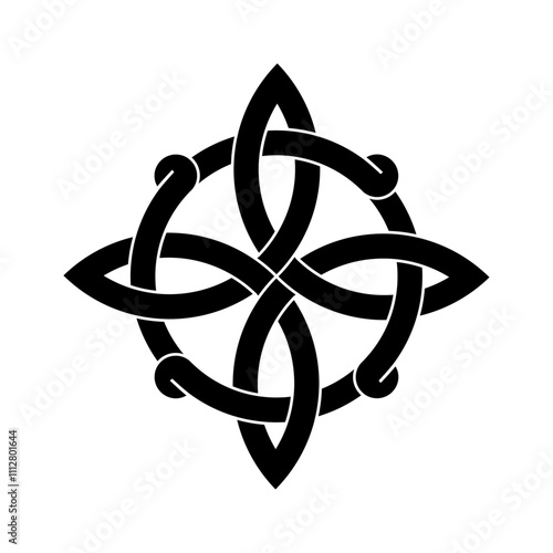celtic quaternary trinity knot for tattoo icon logo web graphic. vector illustration.