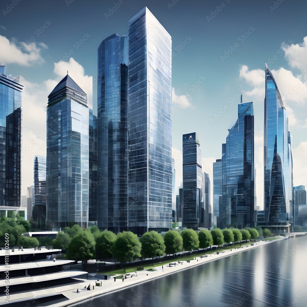 Fototapeta premium skyscrapers in the city