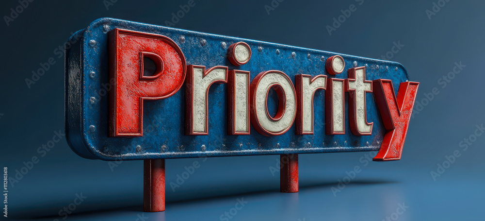 Obraz premium 3D Illustration of Priority Arrow Signs Highlighting Top Business Goals and Tasks