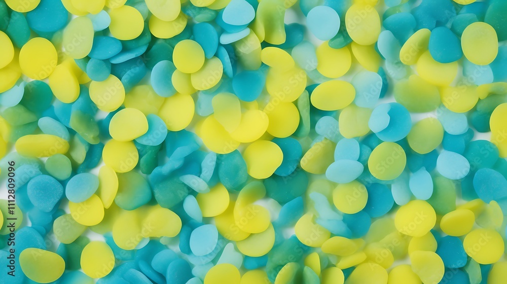 Colorful Smooth Stones in Yellow and Blue Hues Colorful Smooth Stones in Yellow and Blue Hues