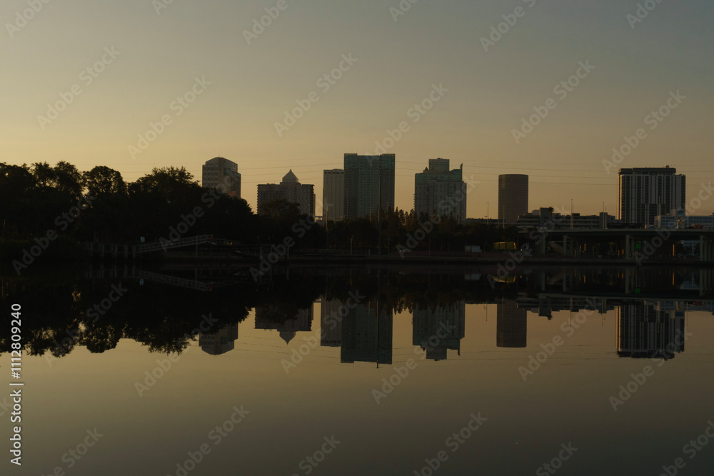 Sunset at downtown in tampa Sunset at downtown in tampa