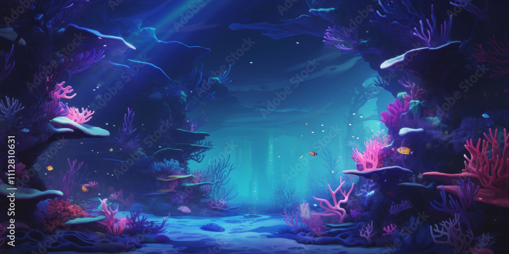 Fototapeta premium underwater world corals fish Generative AI