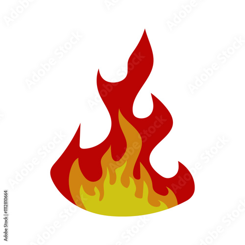 illustration of a burning fire isolated on white background