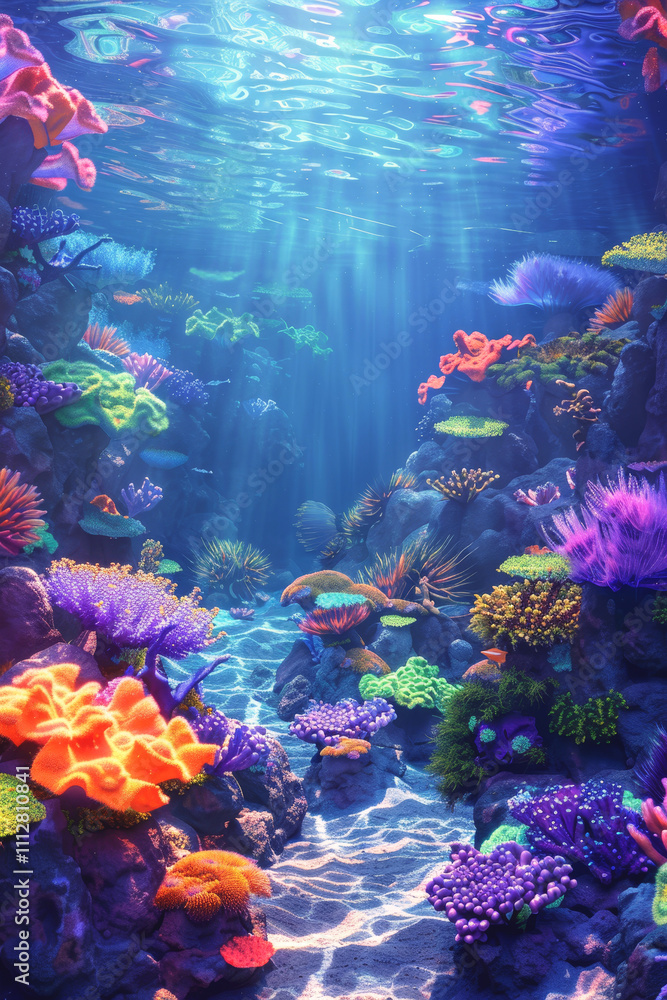 Fototapeta premium underwater world corals fish Generative AI