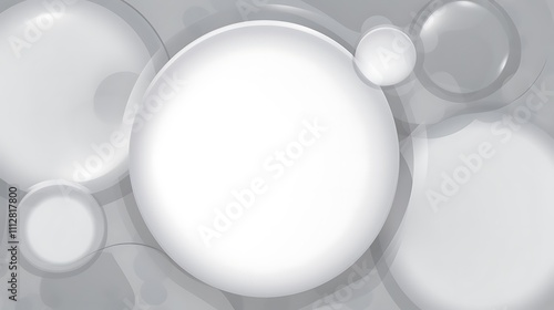 Abstract Grey and White Circular Design