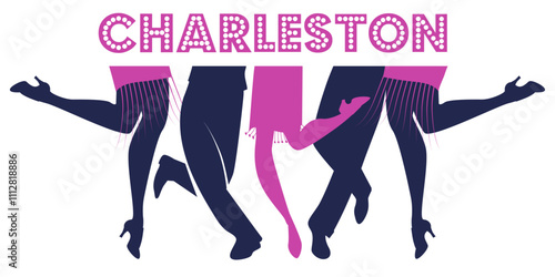 Charleston dancer brand logo image isolated on white background