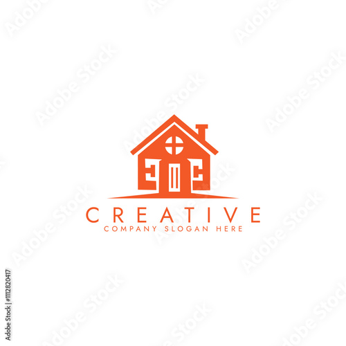 Simple modern home house or real estate logo design