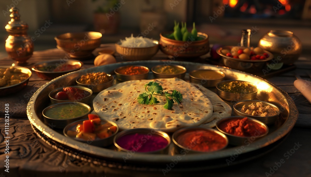 Traditional Indian vegetarian dish combination Traditional Indian vegetarian dish combination